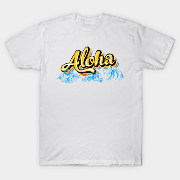 Hokusai Ocean Aloha T-Shirt by thecolddots